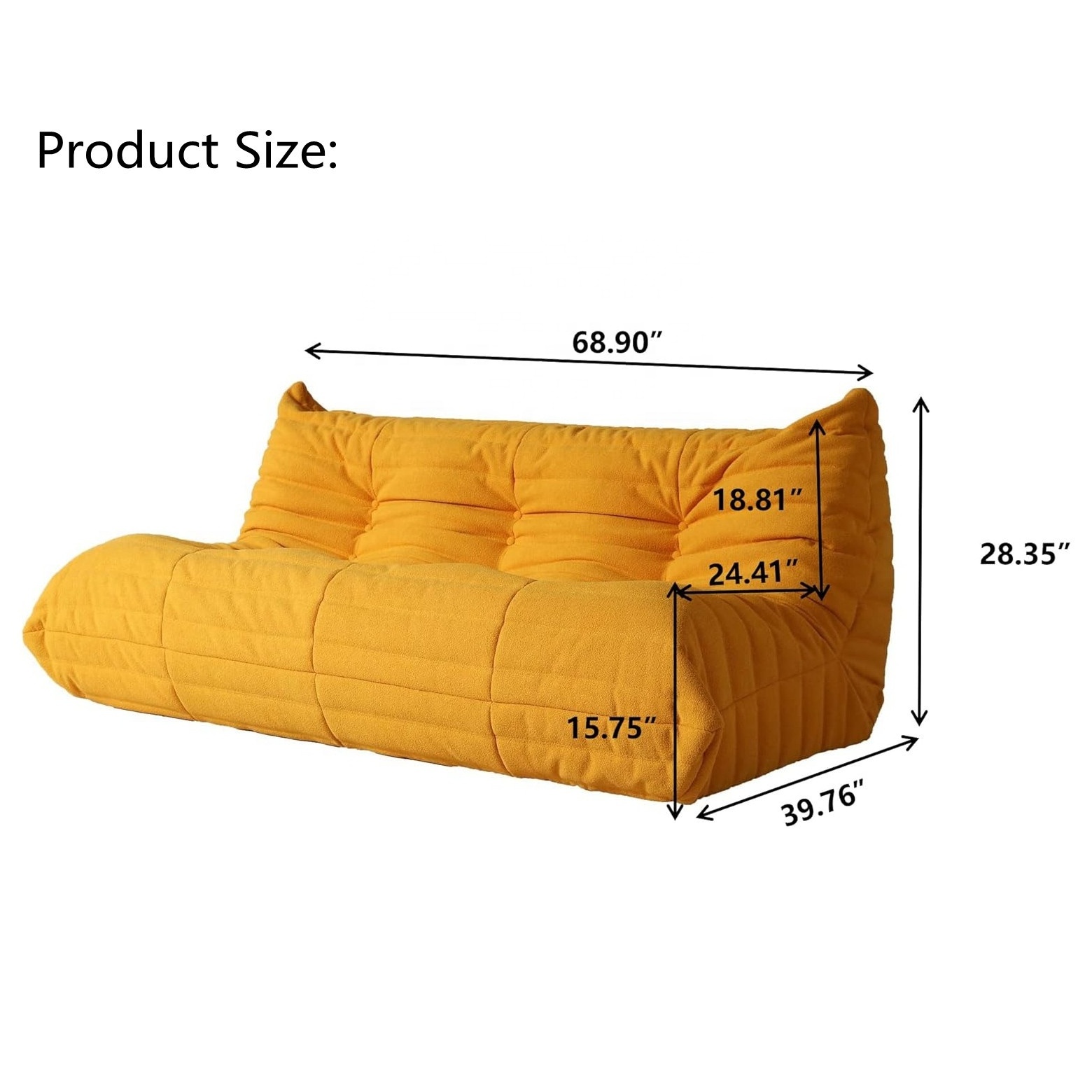 Nordic Style Minimalist Living Room Couch Tatami Floor Sofa Chair Fabric Modular Loveseat Sofa