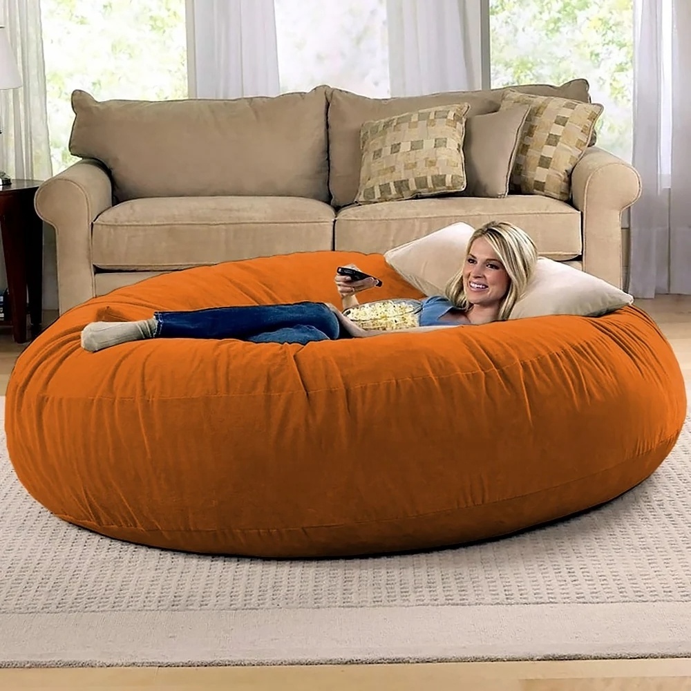 NOVA Wholesale Giant Bean Bag Sofas Cover Beanbag Chair Soft With Linen Fabric Bean Bag Cover Chair For Adult And Kids