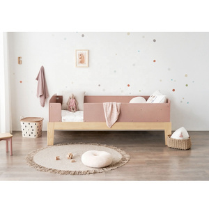 NOVA NOAD004 Pink Kids Girls Guarded Sleeping Single Bed 3-6 Years Customize Children Bedroom Wooden Toddler Bed