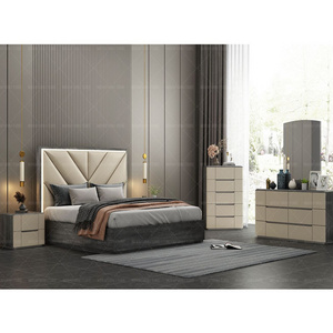 NOVA Wooden Bedroom Furniture Set Luxury King Size Bed Classic Modern Hotel Adult Bedroom Set For Villa