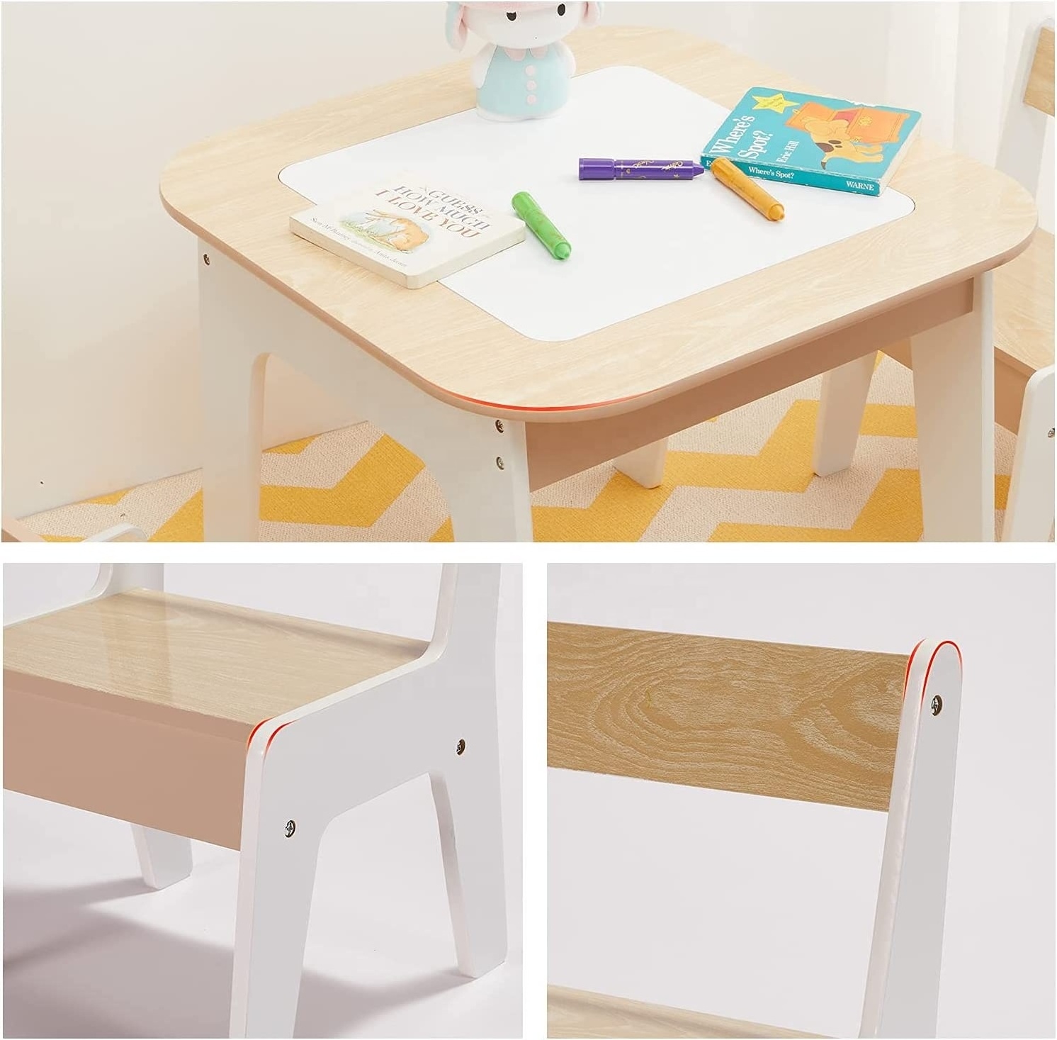 NOVA Modern Kindergarten Furniture Wooden Kids Toys Storage Table Chairs Painting Read Art Playroom Activities Table And Chairs