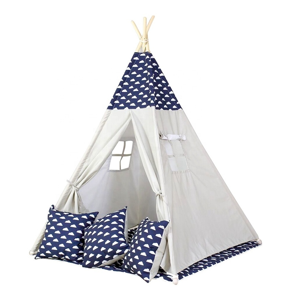 NOVA Indoor Baby Kids Room Play Tent Decor Fabric Covers Children Teepee Tents Canopy Toy Reading Nook Daycare Teepee Wood Frame