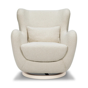 NOVA White Swivel Glider Rocker Recliner Nursery Room Furniture Polar Fleece Finish Lounge Recliner Rocking Sofa Chair