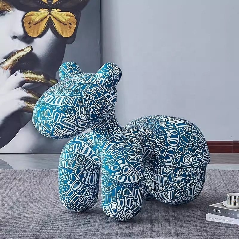 NOVA Nordic Fashion Design Cute Pony Chair For Living Room Furniture Fabric Kids Pony Seat Animal Shape Lazy Sofa Chair