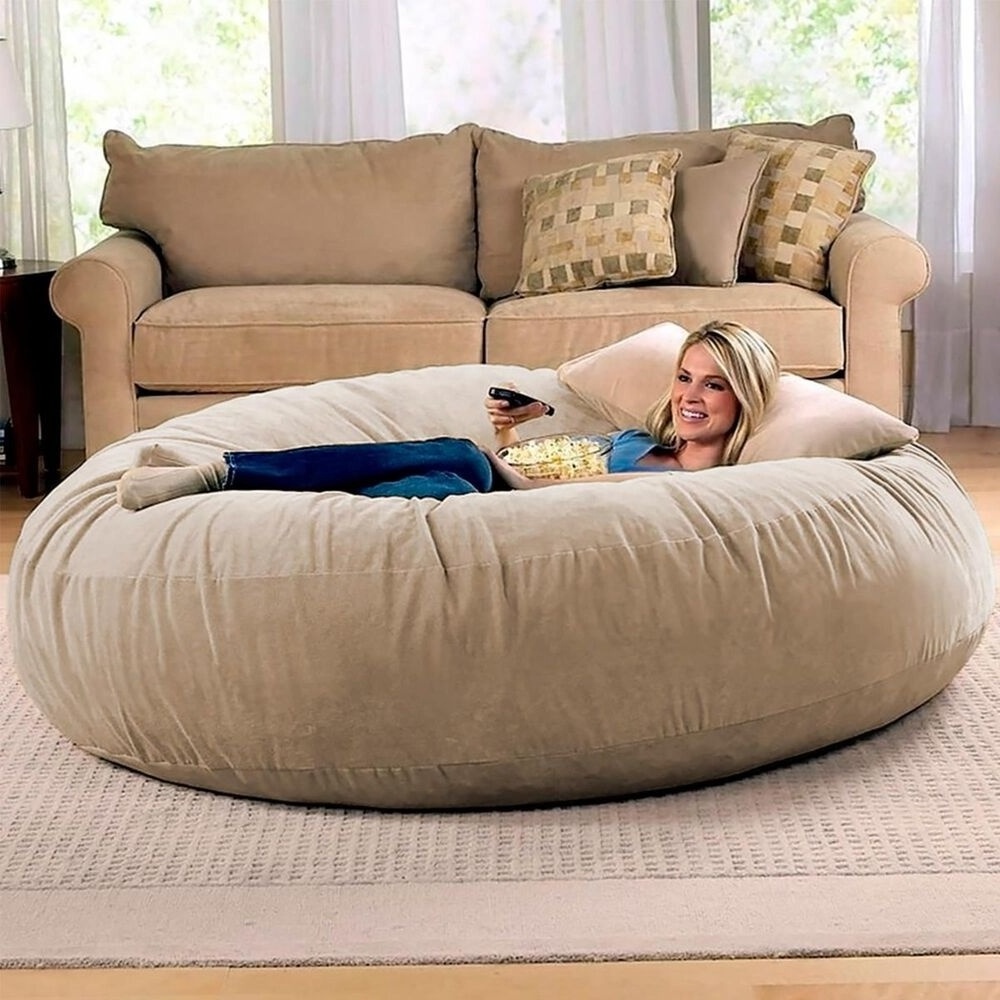 NOVA Wholesale Giant Bean Bag Sofas Cover Beanbag Chair Soft With Linen Fabric Bean Bag Cover Chair For Adult And Kids