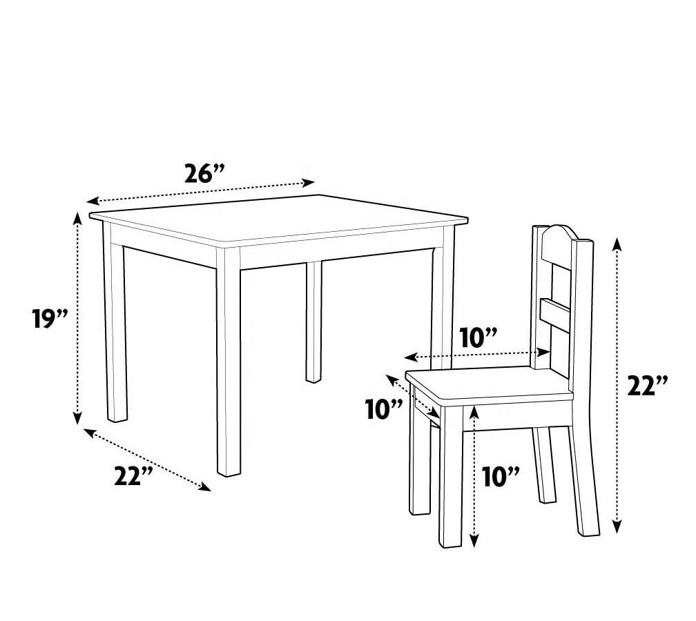 NOVA 21AM017-Desk Wooden Study Table And Chair For Toddler Room High Quality Kindergarten Furniture Kid's Party Table Chair Set