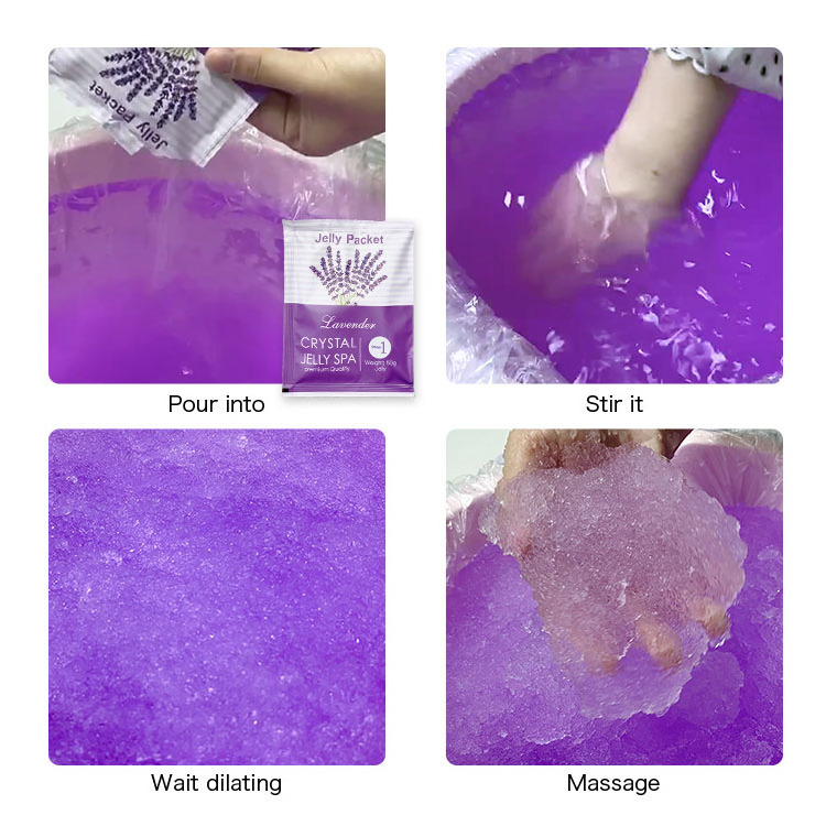 Custom Logo 2 Steps Pedicure Jelly Foot Spa Powder 500ml 1000ml Gallon Crystal Jelly for Pedicure Spa Foot Bath