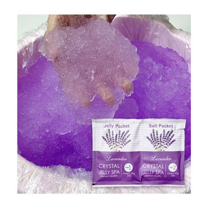 Custom Logo 2 Steps Foot Spa Soothing Lavender Crystal Mud Pedi Salt Foot Scrub Jelly Pedicure Set