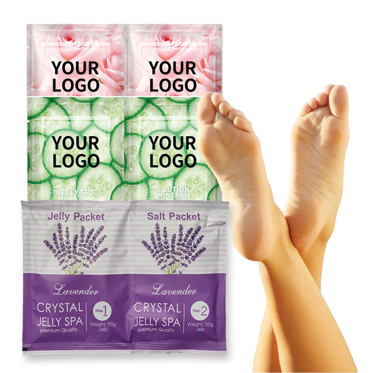 OEM Private Label Organic Dead Skin Remover Pedi Salt Smooth Crystal Jelly SPA Relax Foot Soak Jelly Pedicure Kit