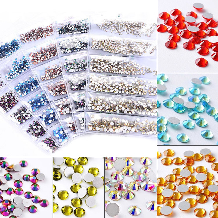 Wholesale Bulk Glue 3D Accessory Press on False Nails Decorations Crystals Diamond Nail Art Rhinestone