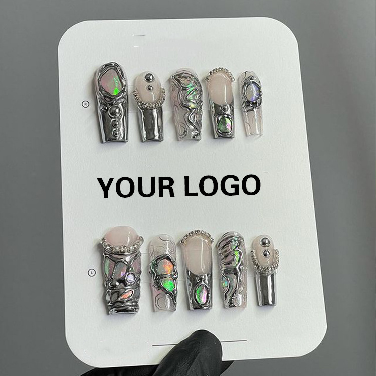 Free Sample Private Label Cover Artificial Art Press On Acrylic Nails New Design Press On Nails Designer Custom OEM False Nails