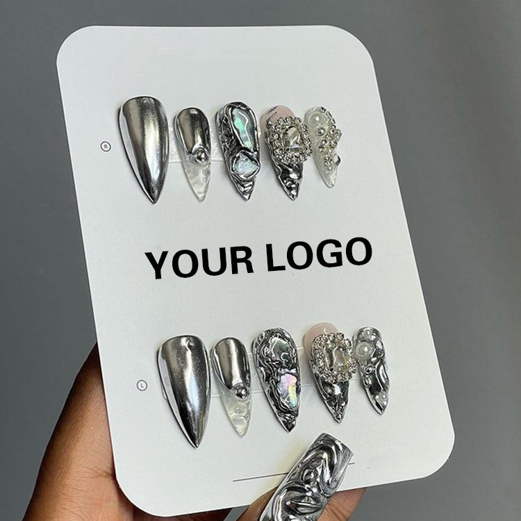 Free Sample Private Label Cover Artificial Art Press On Acrylic Nails New Design Press On Nails Designer Custom OEM False Nails