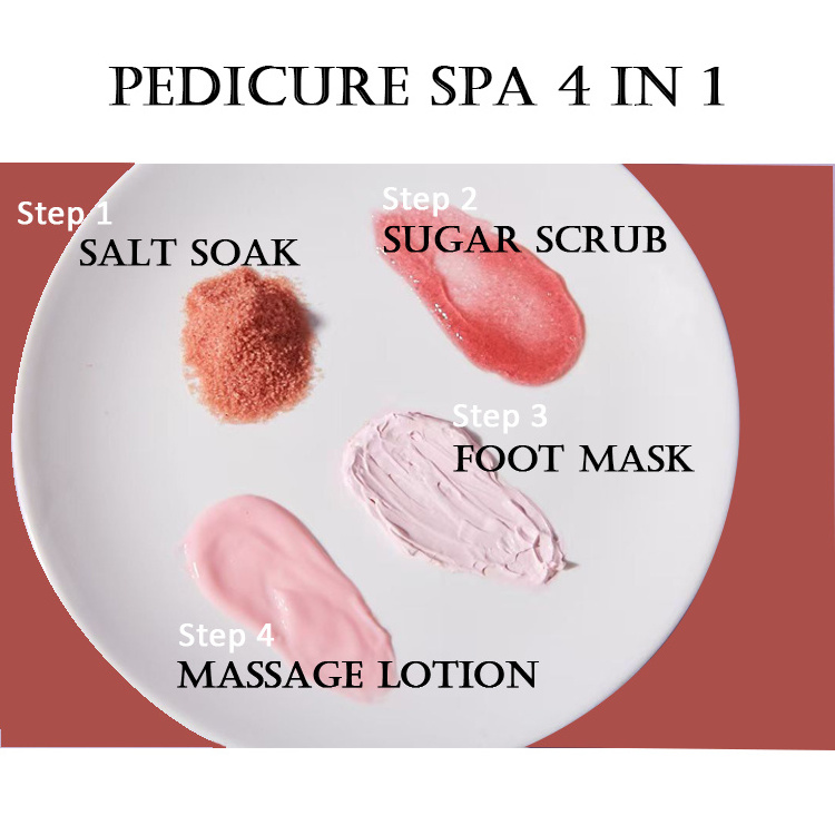 Berry Cruelty-free Silky Massage Butters Pedicure 4 Step Vegan Pedi In A Box Jelly Foot Spa Pedicure Kit 4 in 1