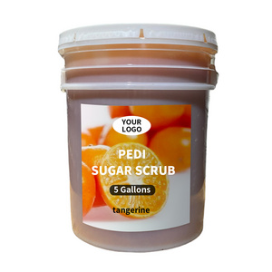 Private Label Body Foot Spa Treatment Pedi Scrub Tangerine Whole Sale 5 Gallons Pedicure Sugar Scrubs