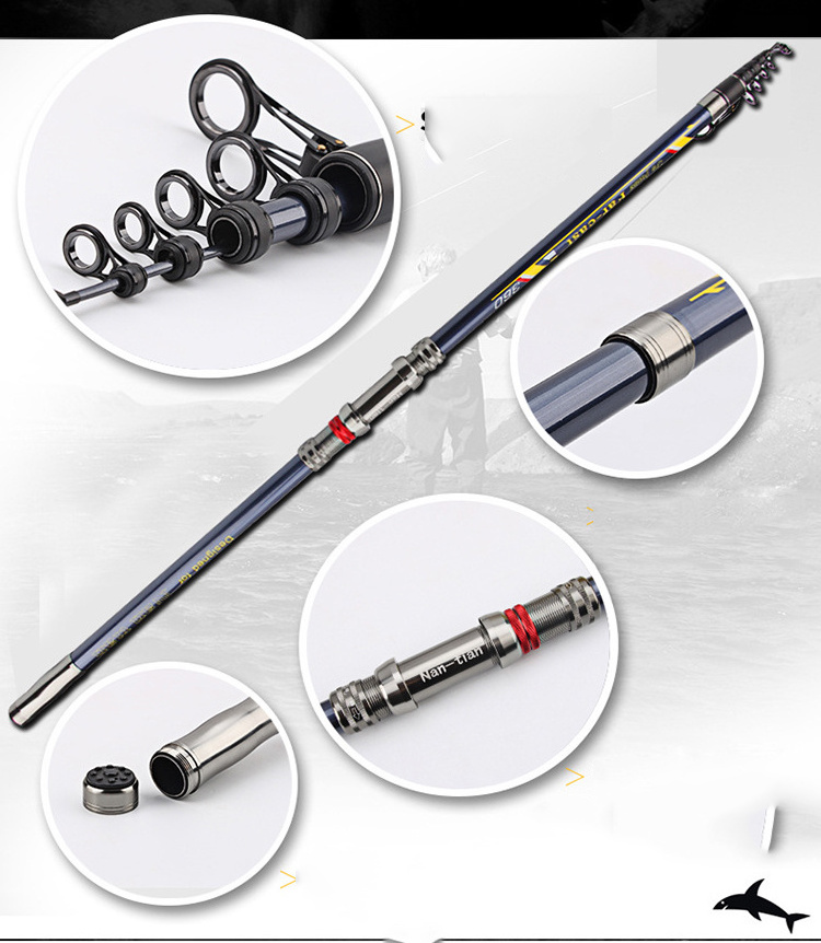 Telescopic Fishing Travel 3.6m 3.9m 4.2m 4.5m 5.4m Throwing Surfcasting Pole Telescopic Portable Remove Seat Sea Fishing Rod