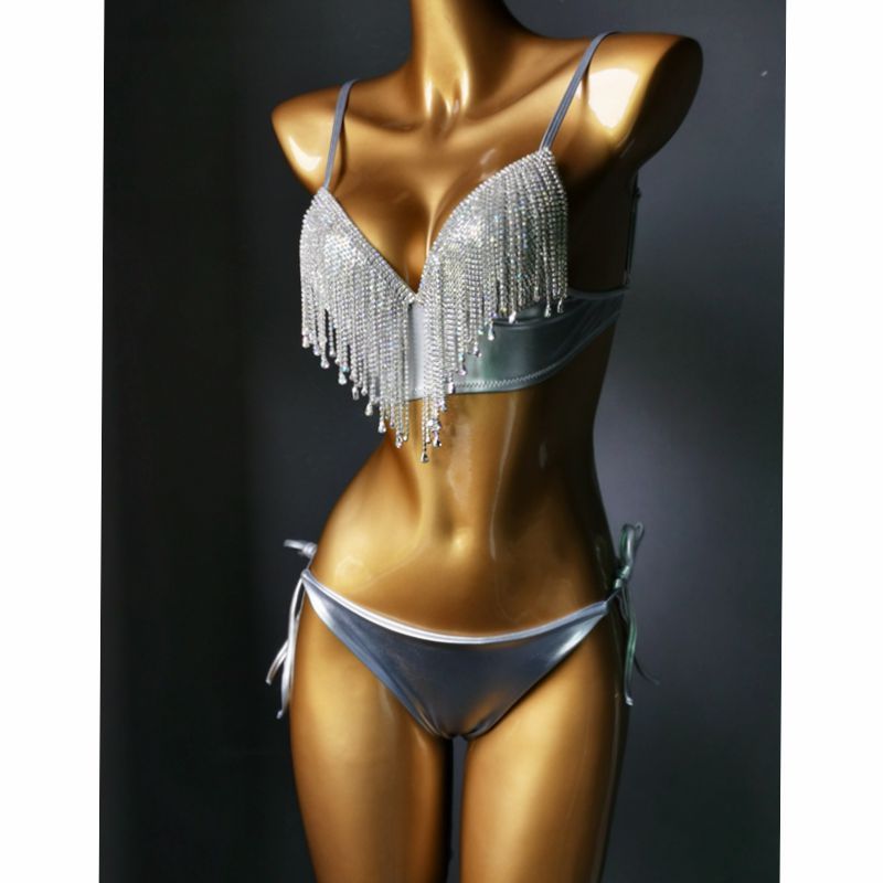 NOVANCE TT004 Diamond tassel sling two piece lace up fashion show sexy bikini women sexy bikini set mujeres hermosas en bikinis