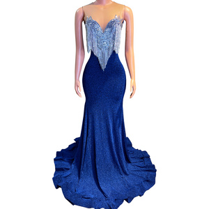 NOVANCE Y3547-B trending dress 2024 new arrival Shining prom dresses 2024 elegant  navy blue bridesmaids dresses for club