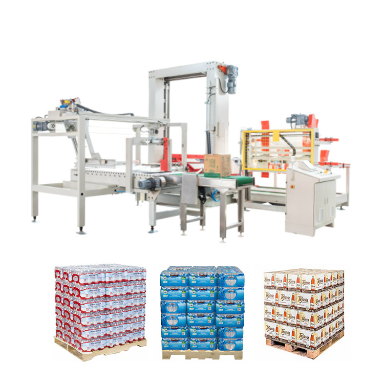 Carton Palletizer Shrink Pack Palletising Machine Save Labor Equipment Beverage Production