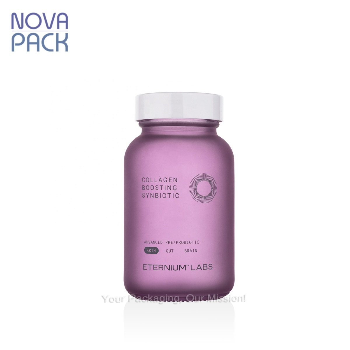 100cc 120cc 150cc 200cc wide mouth purple glass gummies vitamin pill bottle packaging 100ml supplements capsule glass bottle