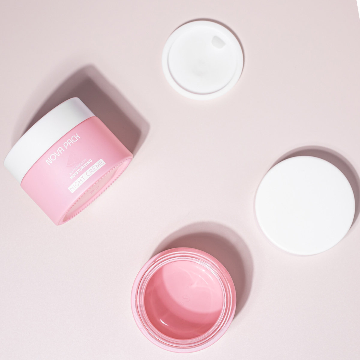 pink glass jar skincare packaging 30ml 50ml 60ml 100ml cream jar frosted matte translucent colored cosmetic jars with white lids