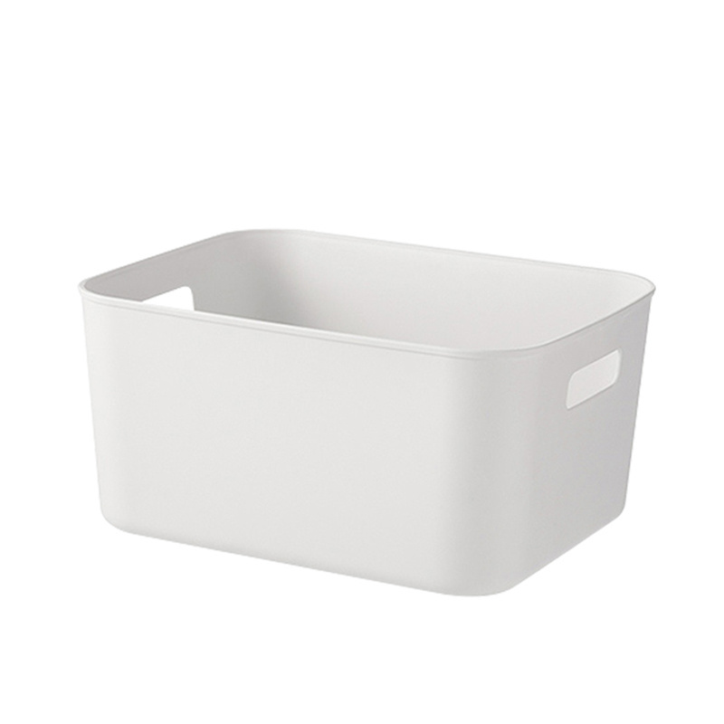 White storage basket for kitchen pantry organizer plastic storage container with handles Plastic Box & Organizer