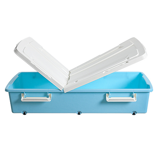 Large stackable compression-resistant plastic storage box under the bed, 52L large-capacity open lid storage bins