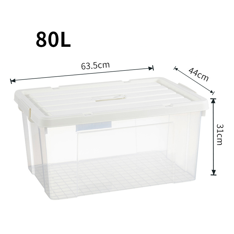 80L office organization items daily necessities living dirty laundry basket clear bin plastic organizer boxes craft storage