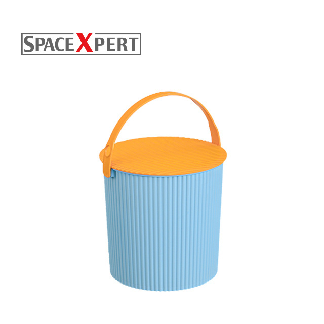 Multiple color plastic buckets with lid thickened plastic pails with handle