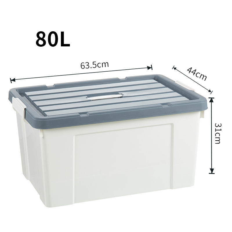 80L office organization items daily necessities living dirty laundry basket clear bin plastic organizer boxes craft storage