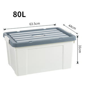 80L office organization items daily necessities living dirty laundry basket clear bin plastic organizer boxes craft storage