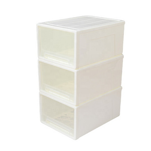 Large Capacity Plastic Drawer Clothes Storage Box New Design White Drawer Storage Box Baby Clothes Safe Storage