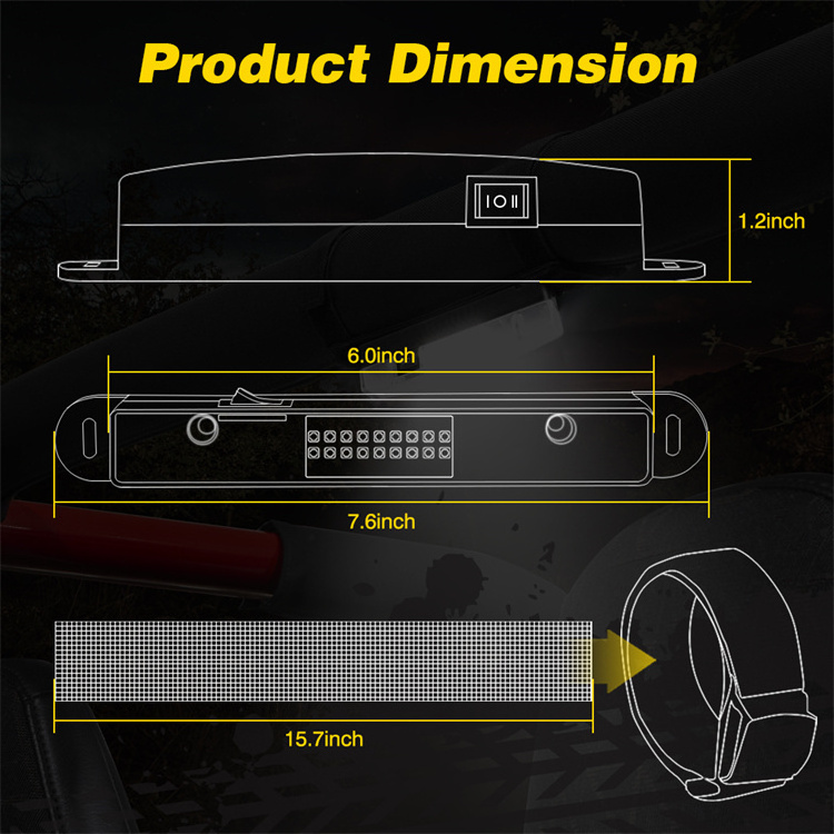 White Red Light Combination Handheld Battery Operated UTV Dome Light