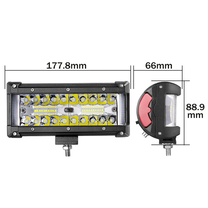 New Arrival Factory Wholesale Triple Row Offroad 7inch 12 24 Volt Led Light Bar for Car Atv Trucks 3 Row New Truck Lights