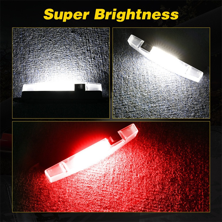 White Red Light Combination Handheld Battery Operated UTV Dome Light