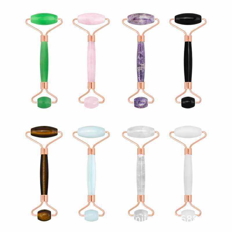 Hot selling roller grey agate set anti-aging massage handheld beauty face stone set high quality jade roller and gua sha