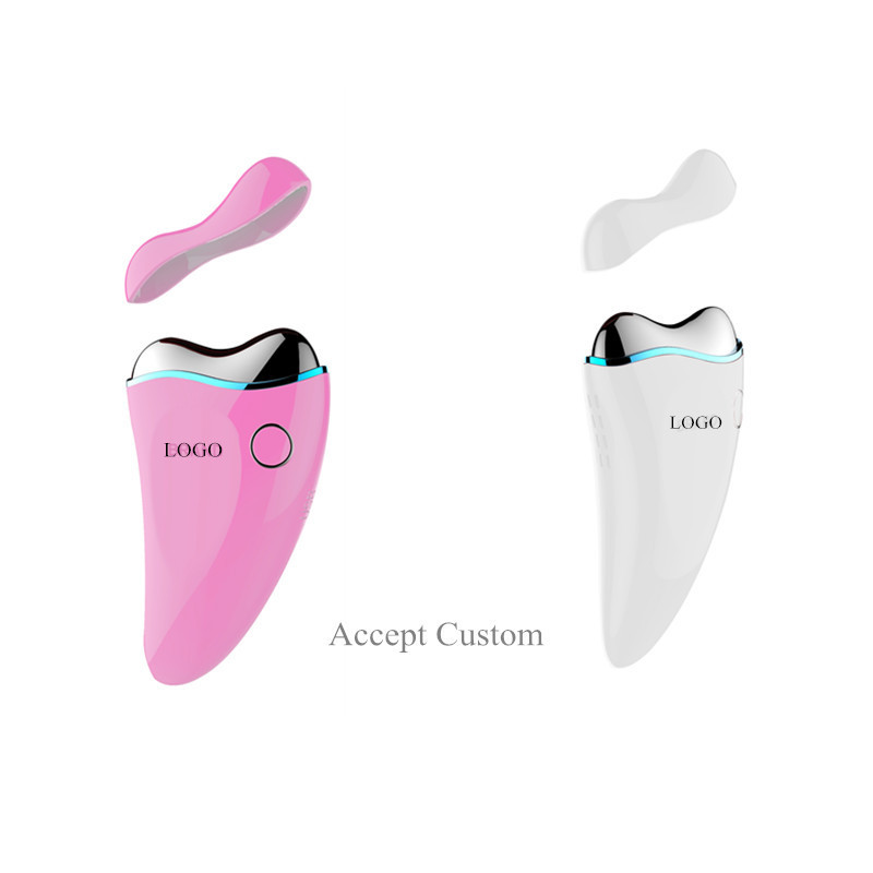 Private label Cool and hot facial massage Heat Vibration Home Use USB Electric Guasha Tools Face Scraping Massager