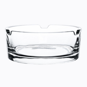 Wholesale 8.5cm*3.5cm Custom Round Clear Cigar Smoking Glass Ashtray with custom Logo