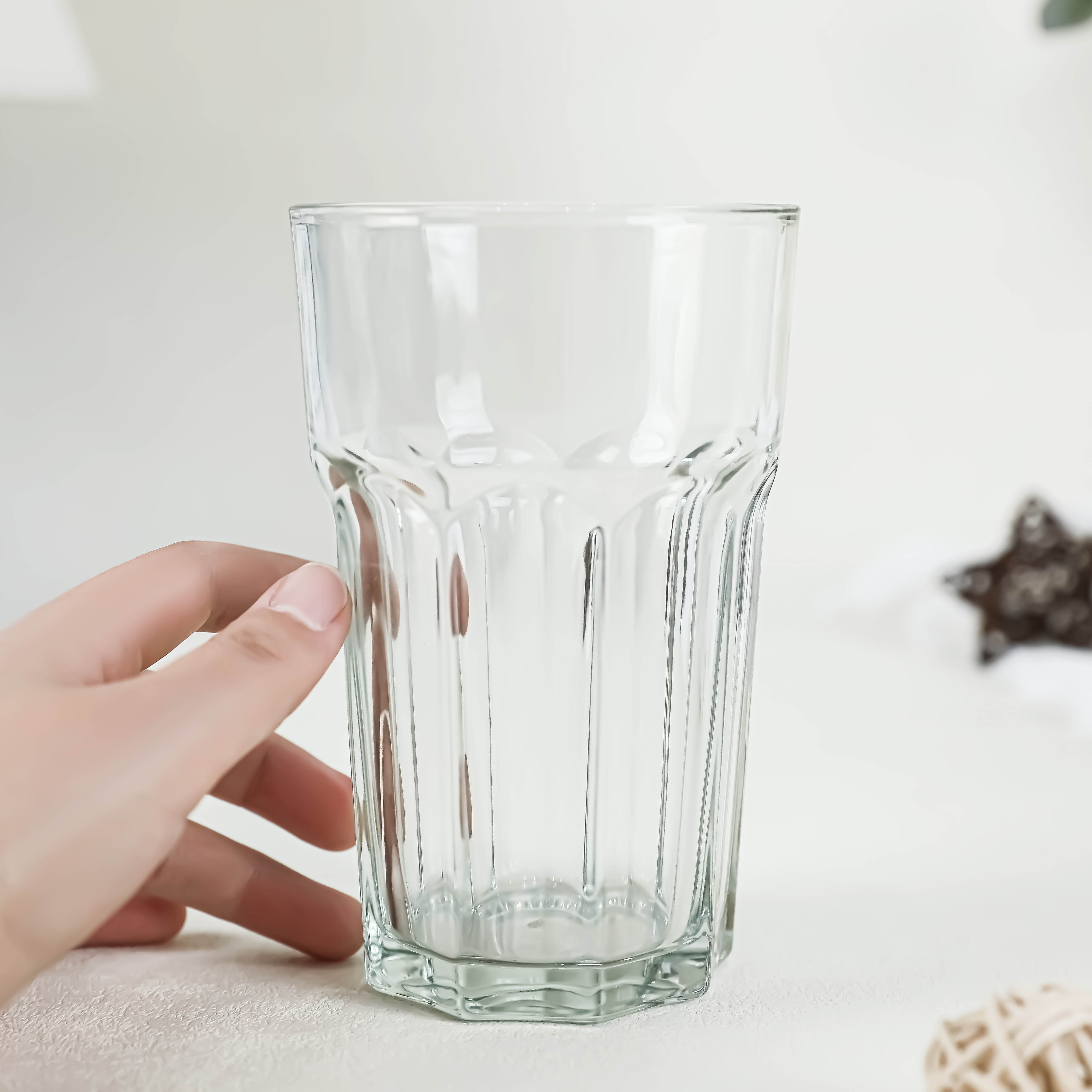 Custom glass cup Stock Soda lime Glassware Round Shape Water glass cup for juice beverage lemonade water drinking and serving