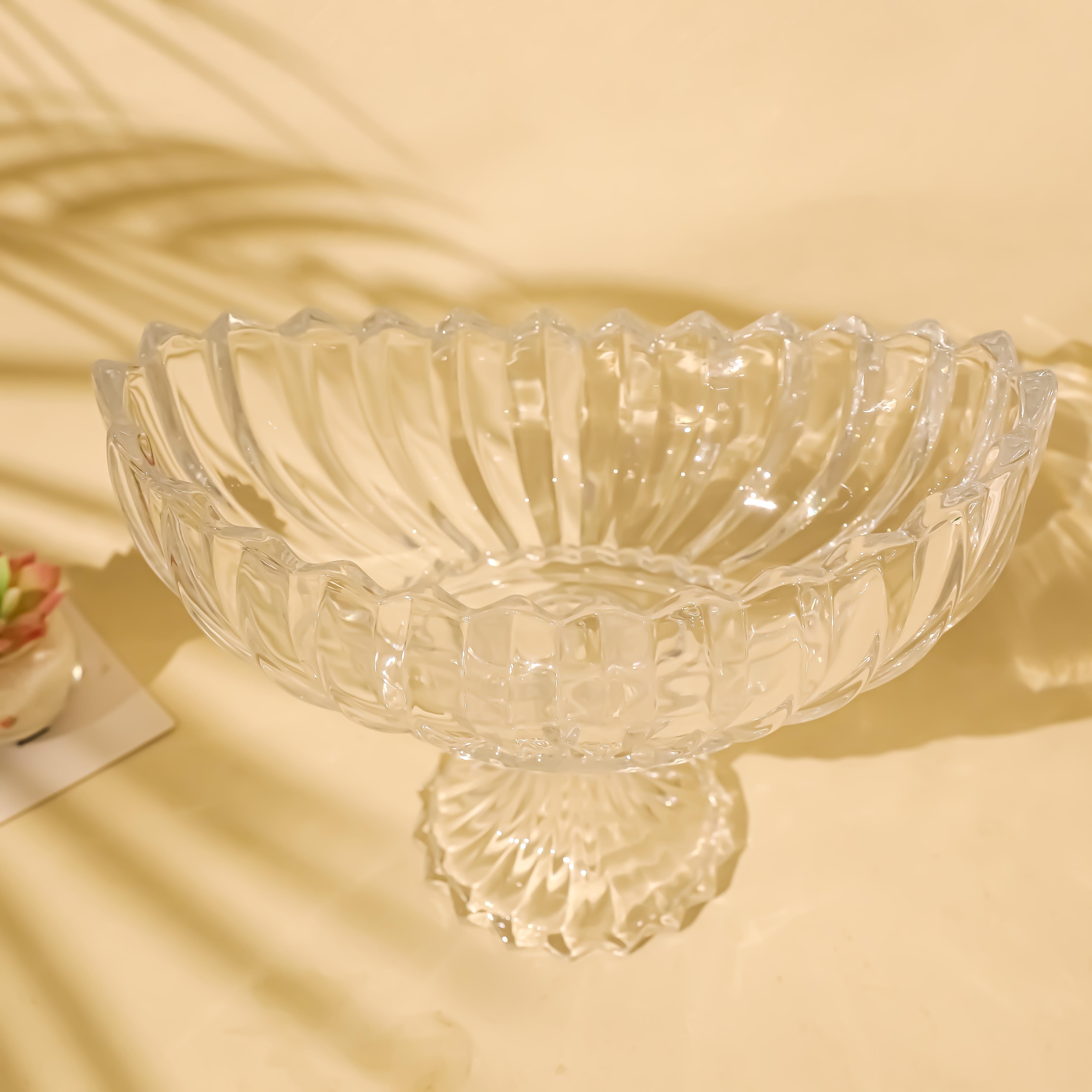 Hot Selling Transparent Crystal Glass Dessert Plate for Decoration party or Wedding glass dish