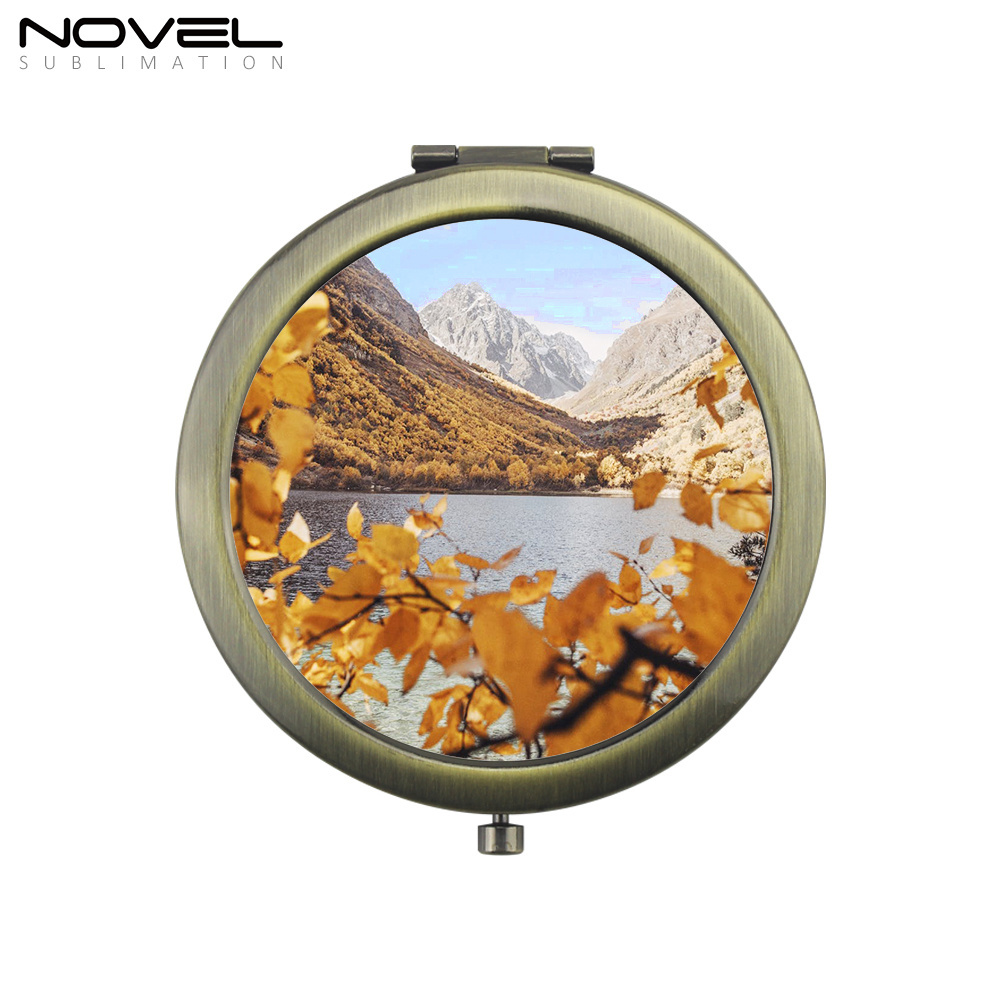 Portable Heat Transfer Blank Personal Sublimation Cosmetic Pocket Hand Mirror Compact Make Up Metal Mirrors