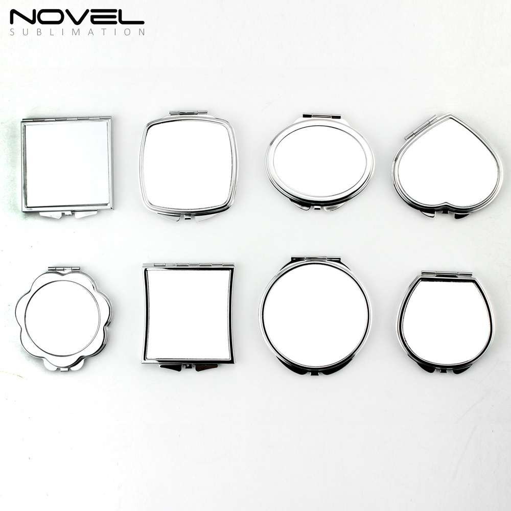 Portable Heat Transfer Blank Personal Sublimation Cosmetic Pocket Hand Mirror Compact Make Up Metal Mirrors