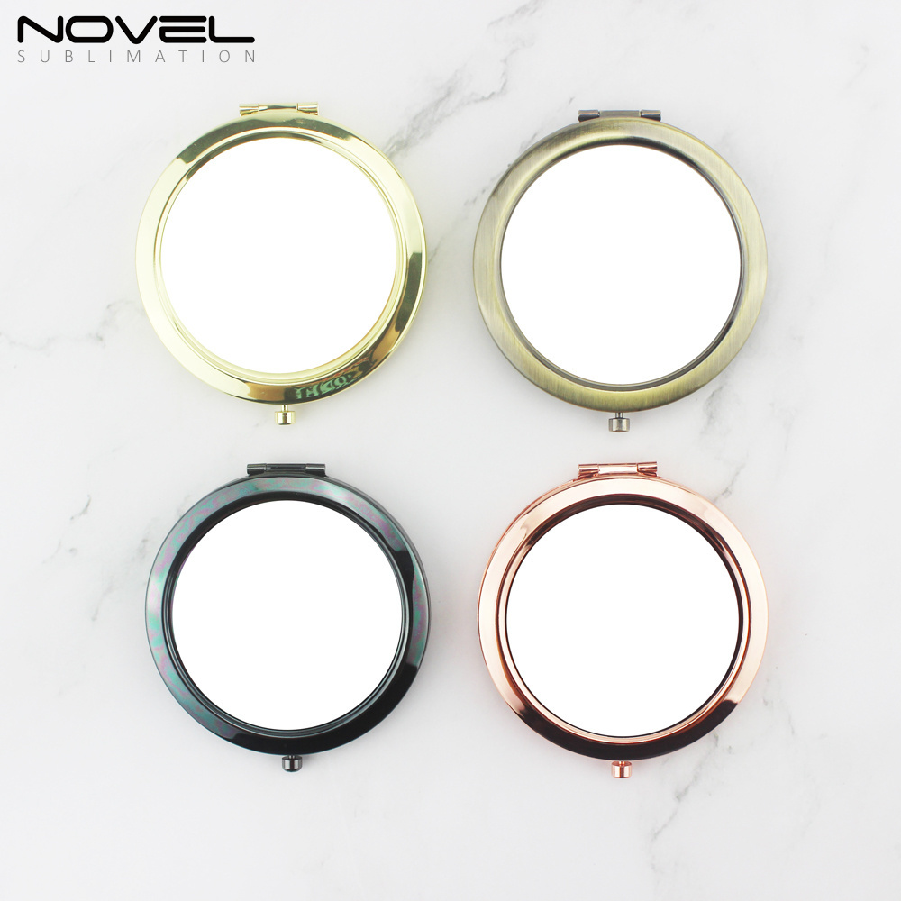 Portable Heat Transfer Blank Personal Sublimation Cosmetic Pocket Hand Mirror Compact Make Up Metal Mirrors