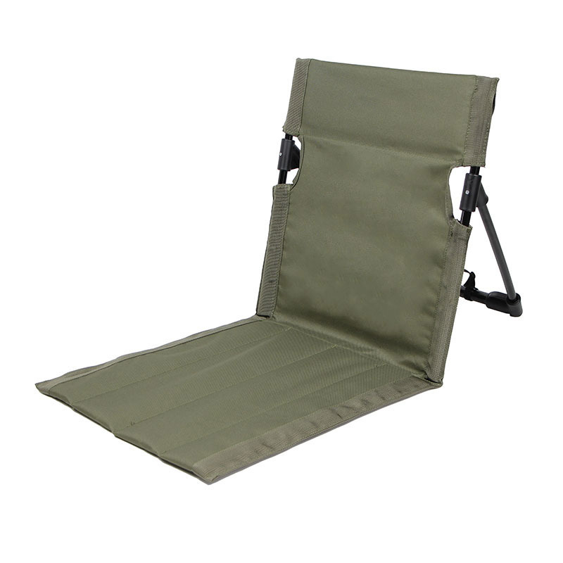 Outdoor camping padded floor chair backpack ground beach chair folding lounge chair