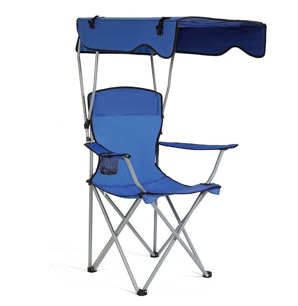 Camping chair with canopy folding beach chair with umbrella hiking travel chair with canopy shade