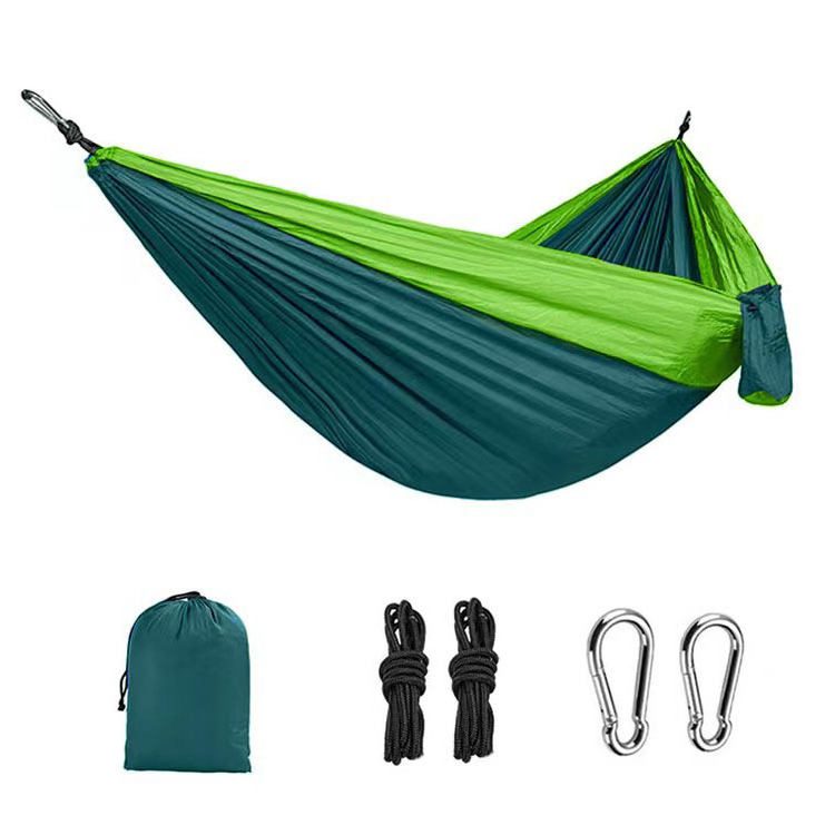 Factory camping portable hammock 210T nylon lightweight parachute single double hammock bed