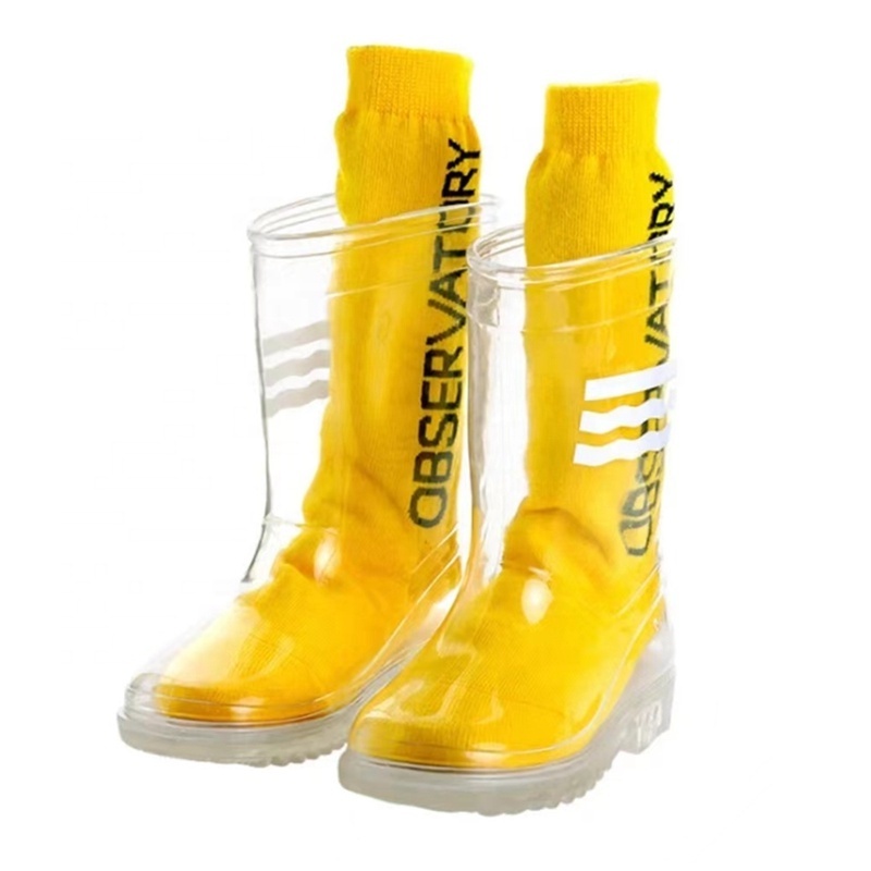 Boys And Girls' Fashion Accessories Kids PVC Transparent Versatile Rain Boots Waterproof Non-Slip Clear Color Cheap Rain Boots