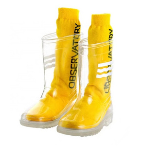 Boys And Girls' Fashion Accessories Kids PVC Transparent Versatile Rain Boots Waterproof Non-Slip Clear Color Cheap Rain Boots