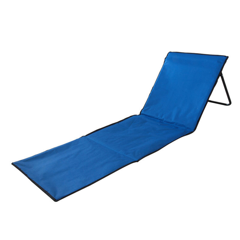 Sand free foldable beach lounge mat large padded beach chair with backrest