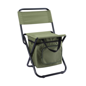 Folding backpack camping chair with cooler bag  backrest beach chair fishing stool for hiking picnic