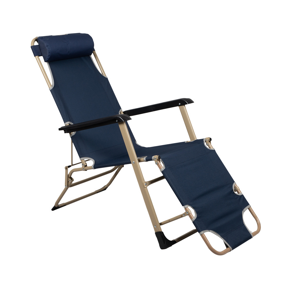 Folding footrest lounge chair outdoor beach chair oxford camping aluminum reclining chair